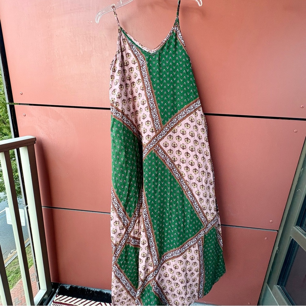 NATURAL LIFE Green and Pink Patchwork Maxi Dress - Picture 8 of 13